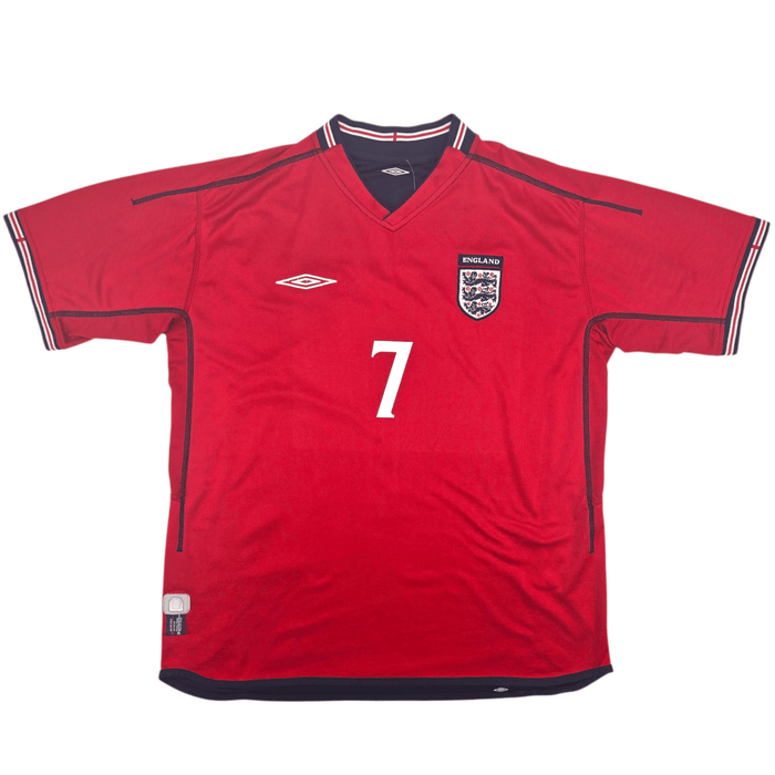 2002/04 England Away Football Shirt (L) Umbro 7 Beckham - Football Finery - FF302943