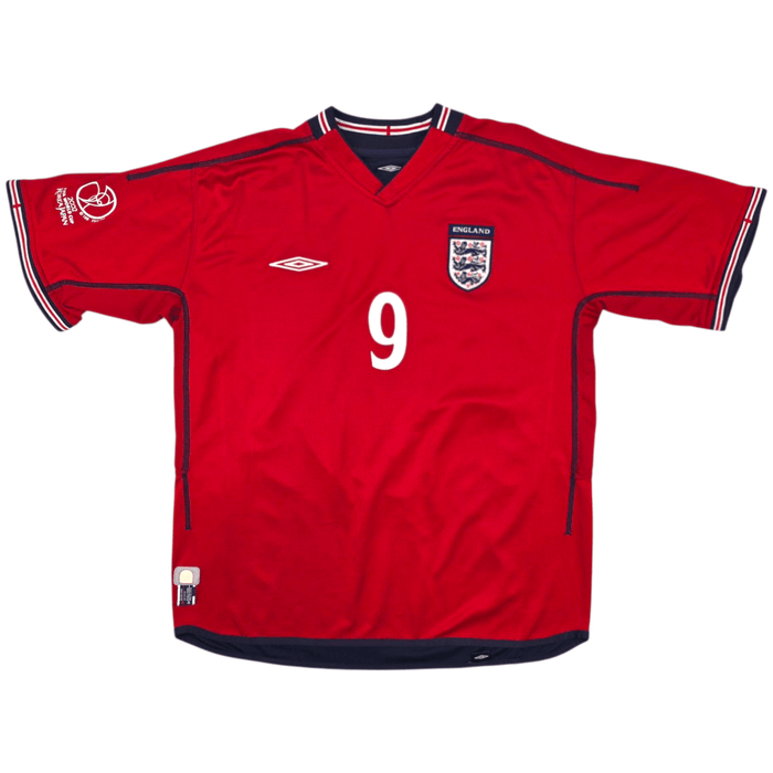 2002/04 England Away Football Shirt (L) Umbro 9 Fowler - Football Finery - FF301652