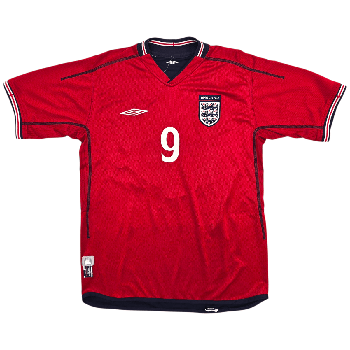 2002/04 England Away Football Shirt (M) Umbro 9 Fowler - Football Finery - FF302497