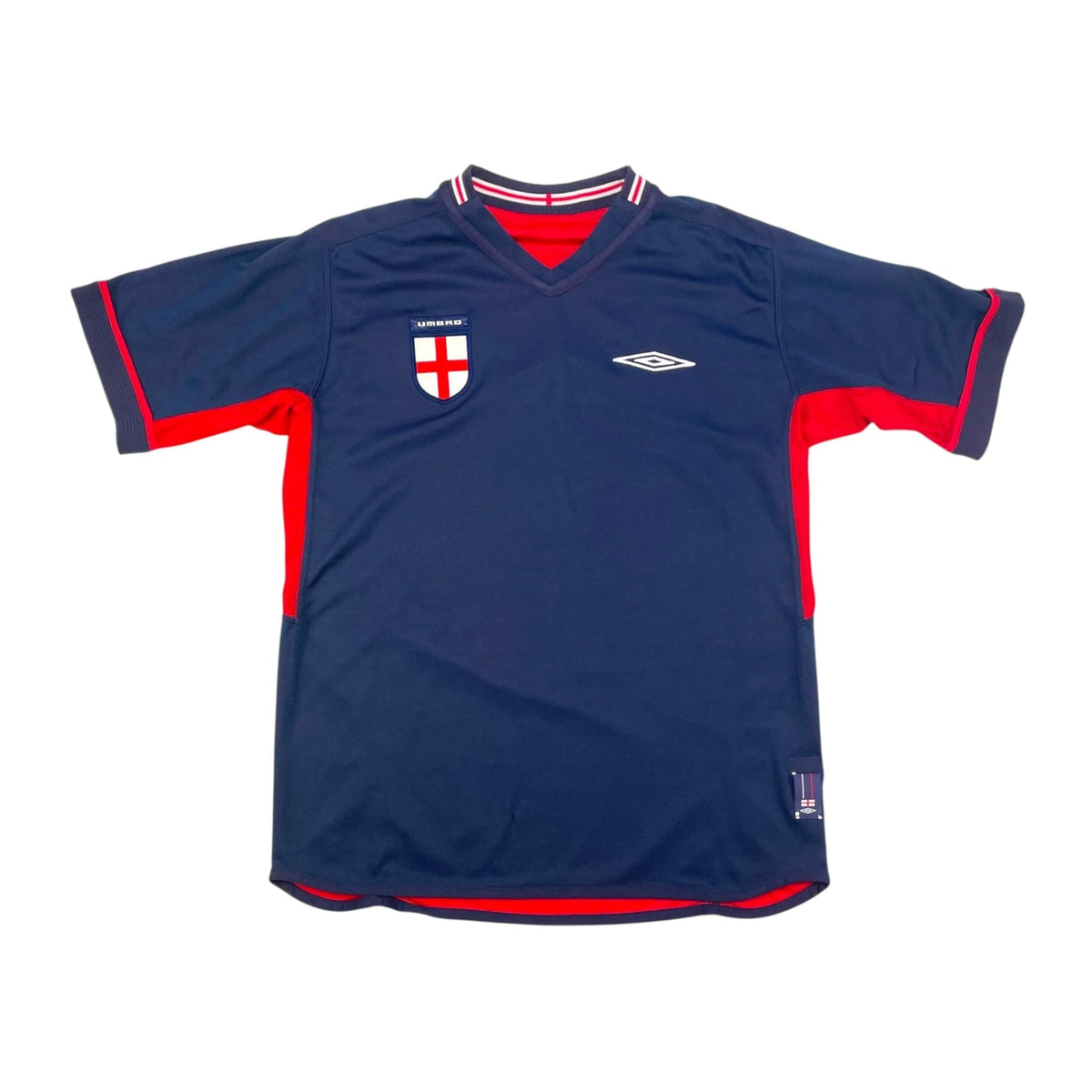 2002/04 England Away Football Shirt (S) Umbro 7 Beckham - Football Finery - FF301494