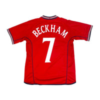 2002/04 England Away Football Shirt (S) Umbro 7 Beckham - Football Finery - FF301494