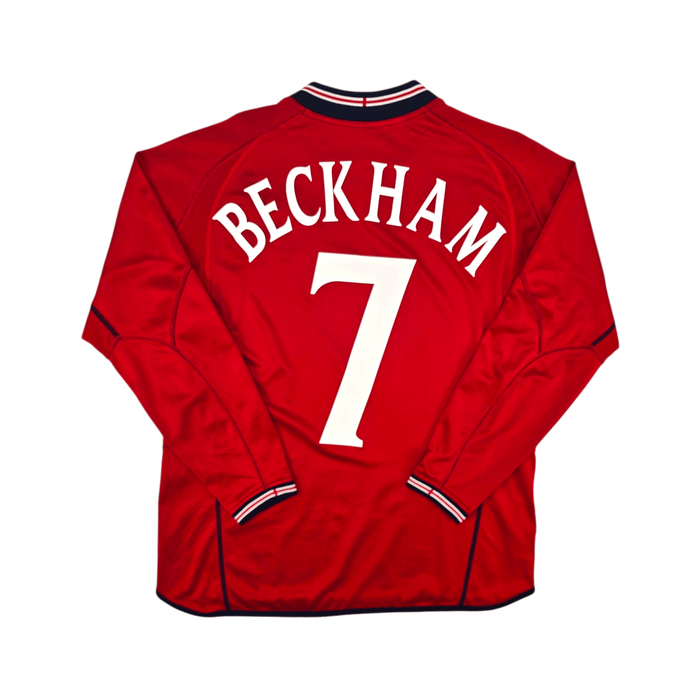 2002/04 England Away Football Shirt (S) Umbro 7 Beckham - Football Finery - FF302390