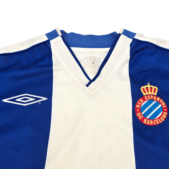 2002/04 Espanyol Home Football Shirt (M) Umbro - Football Finery - FF302981
