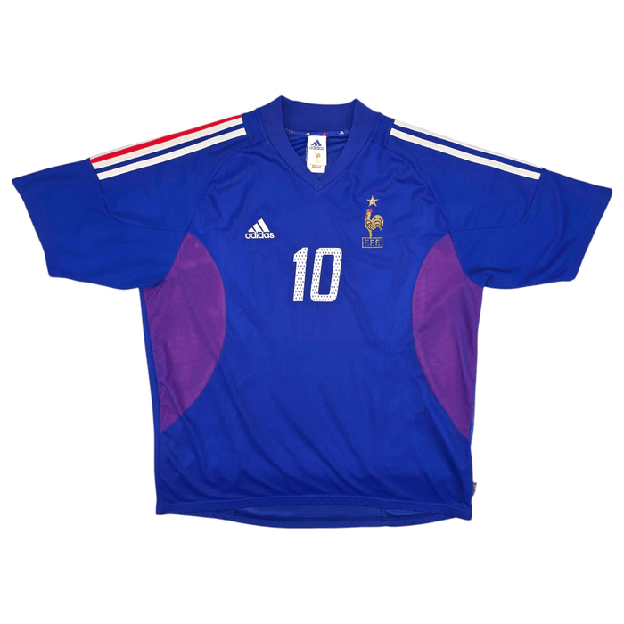 2002/04 France Home Football Shirt (XL) Adidas #10 Zidane - Football Finery - FF300036