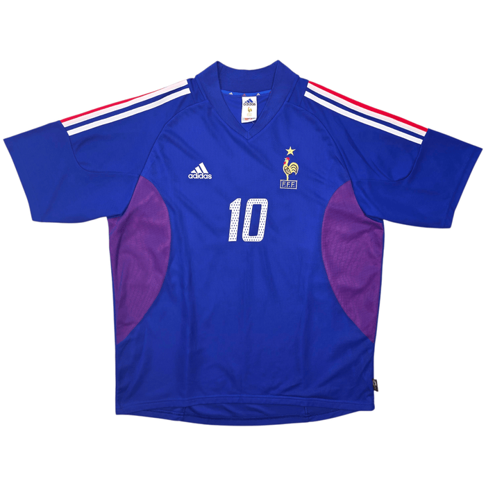 2002/04 France Home Football Shirt (XL) Adidas 10 Zidane - Football Finery - FF302934
