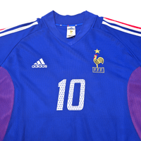 2002/04 France Home Football Shirt (XL) Adidas 10 Zidane - Football Finery - FF302934