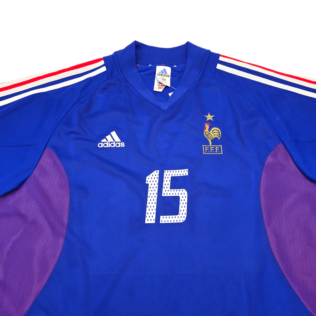 2002/04 France Home Football Shirt (XL) Adidas 15 Thuram - Football Finery - FF302986
