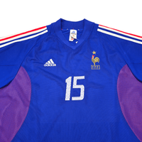 2002/04 France Home Football Shirt (XL) Adidas 15 Thuram - Football Finery - FF302986
