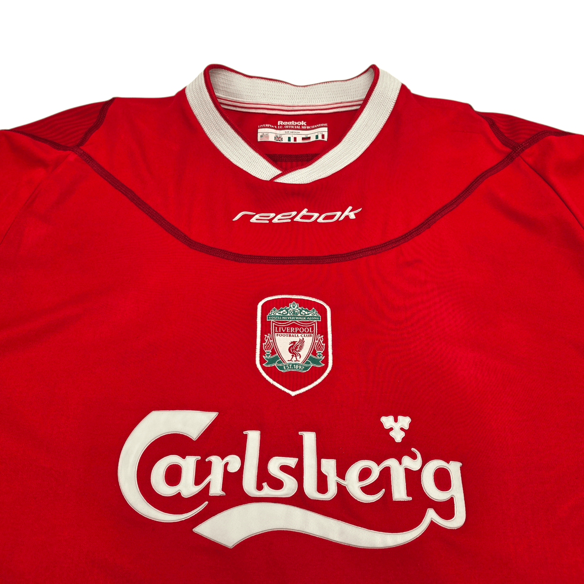 2002/04 Liverpool Home Football Shirt (M) Reebok 17 Gerrard - Football Finery - FF302718