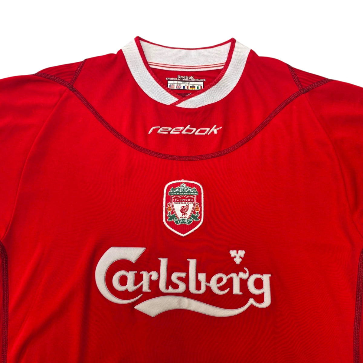 2002/04 Liverpool Home Football Shirt (S) Reebok 5 Baros - Football Finery - FF305107