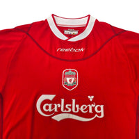 2002/04 Liverpool Home Football Shirt (S) Reebok 5 Baros - Football Finery - FF305107