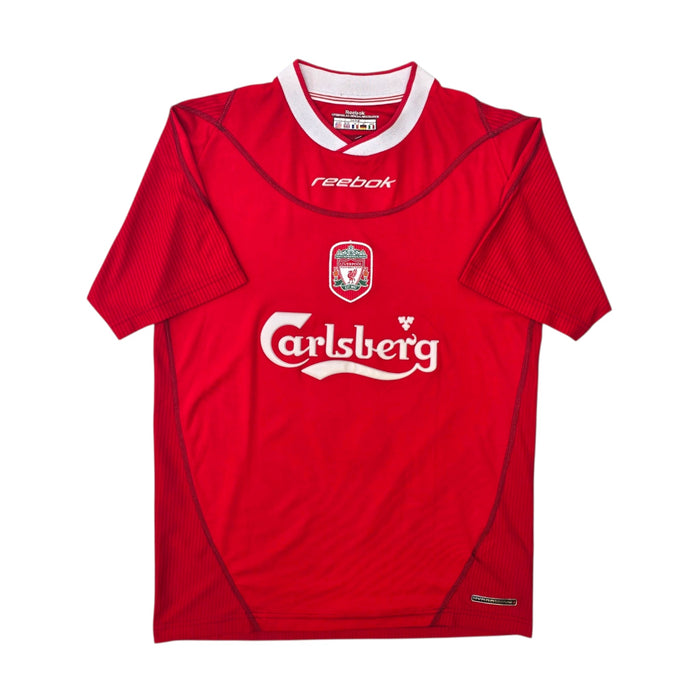 2002/04 Liverpool Home Football Shirt (S) Reebok 5 Baros - Football Finery - FF305107
