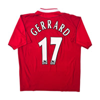 2002/04 Liverpool Home Football Shirt (XL) Reebok 17 Gerrard - Football Finery - FF306279