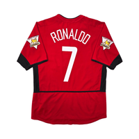 2002/04 Manchester United Home Football Shirt (M) Nike 7 Ronaldo - Football Finery - FF302975