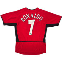 2002/04 Manchester United Home Football Shirt (S) Nike 7 Ronaldo - Football Finery - FF301022