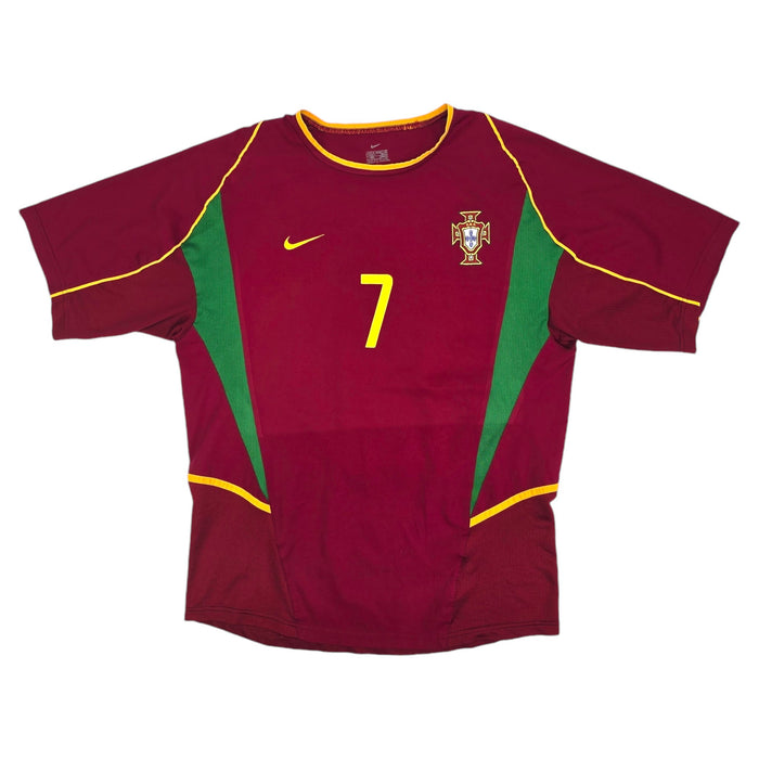 2002/04 Portugal Home Football Shirt (M) Nike #7 Figo - Football Finery - FF204315