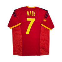 2002/04 Spain Home Football Shirt (L) Adidas 7 Raul - Football Finery - FF304890