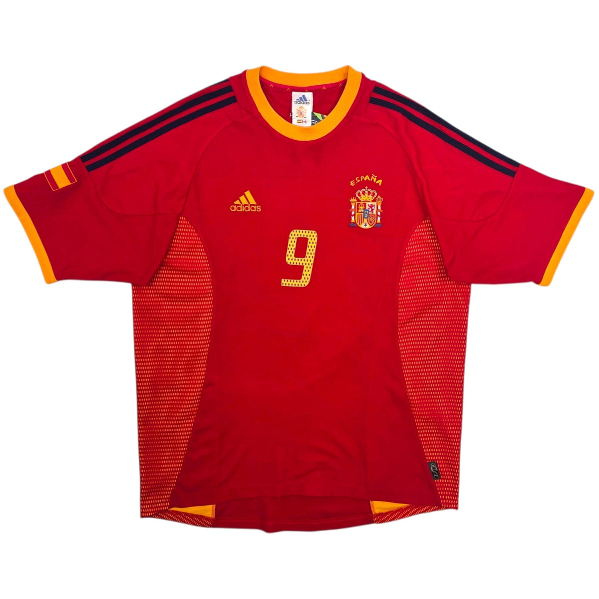 2002/04 Spain Home Football Shirt (L) Adidas 9 Morientes - Football Finery - FF305757