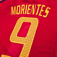 2002/04 Spain Home Football Shirt (L) Adidas 9 Morientes - Football Finery - FF305757