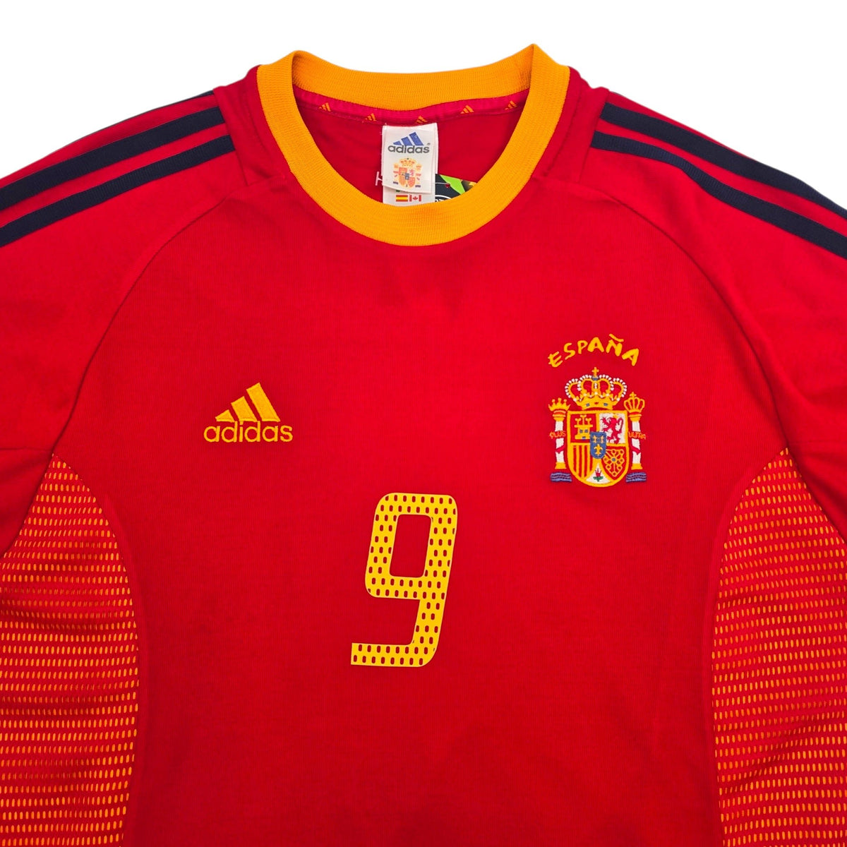 2002/04 Spain Home Football Shirt (L) Adidas 9 Morientes - Football Finery - FF305757