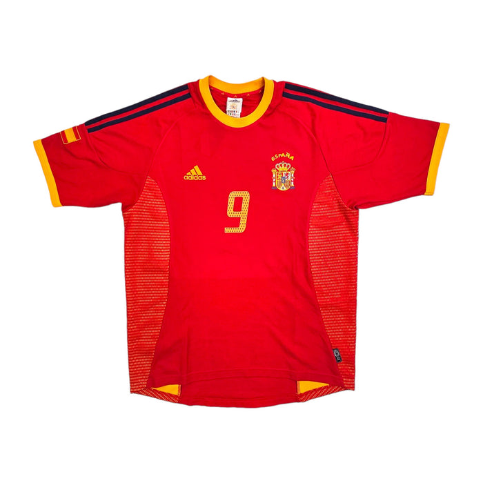 2002/04 Spain Home Football Shirt (M) Adidas # 9 Morientes - Football Finery - FF202776