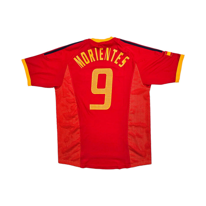 2002/04 Spain Home Football Shirt (M) Adidas # 9 Morientes - Football Finery - FF202776