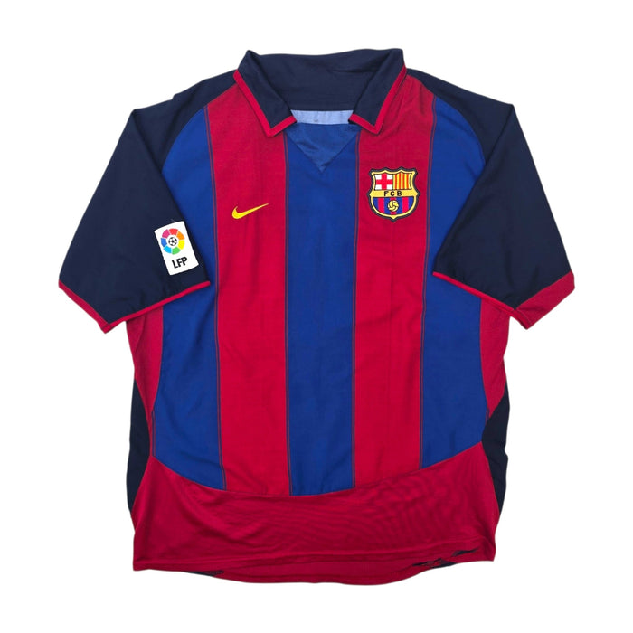 2003/04 Barcelona Home Football Shirt (L) Nike 10 Ronaldinho - Football Finery - FF306003