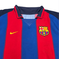 2003/04 Barcelona Home Football Shirt (M) Nike 10 Ronaldinho - Football Finery - FF302619