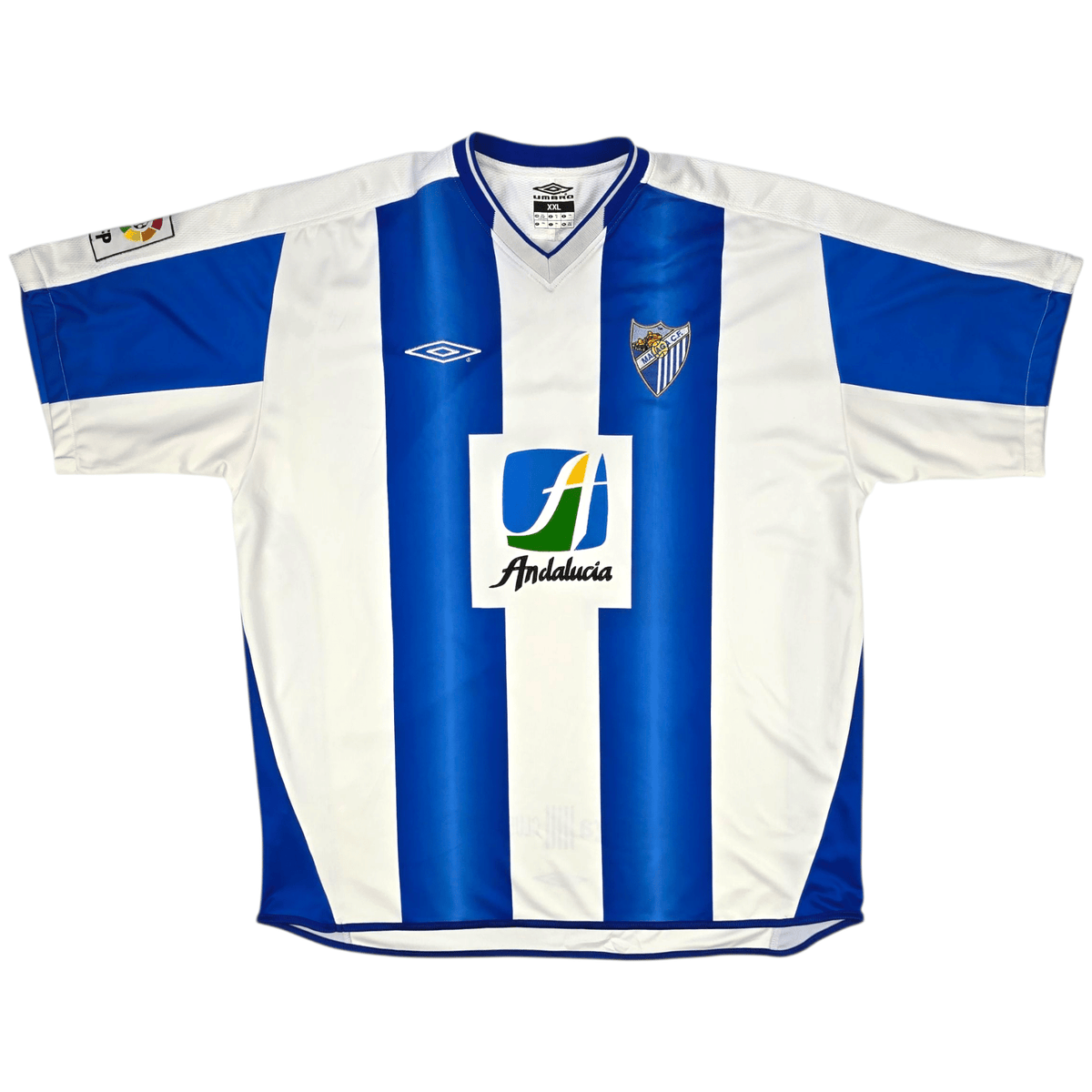 2003/04 Malaga Home Football Shirt (2XL) Umbro 24 Canabal - Football Finery - FF302806