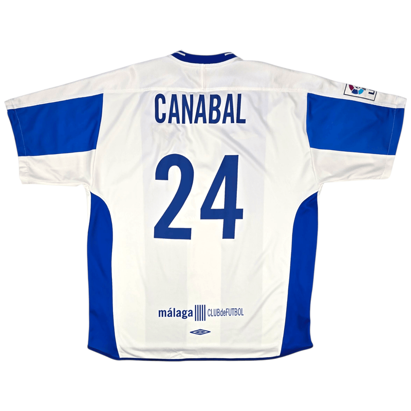 2003/04 Malaga Home Football Shirt (2XL) Umbro 24 Canabal - Football Finery - FF302806