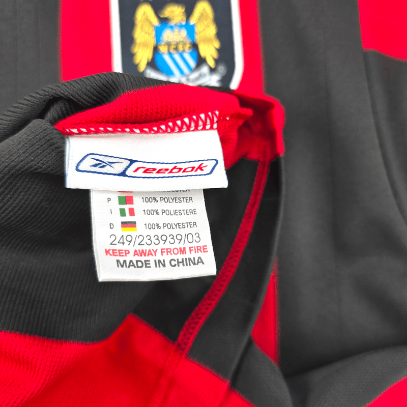 2003/04 Manchester City Away Football Shirt (M) Reebok 39 Anelka - Football Finery - FF302385
