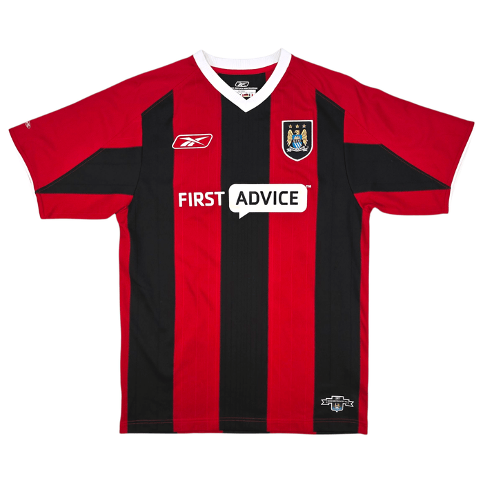 2003/04 Manchester City Away Football Shirt (M) Reebok 39 Anelka - Football Finery - FF302385