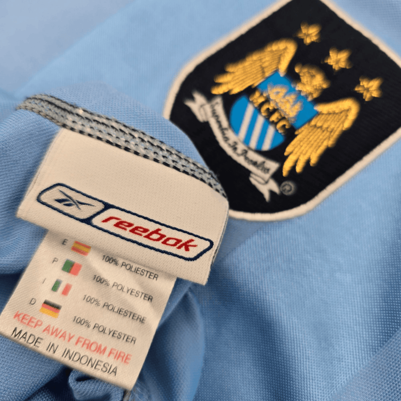 2003/04 Manchester City Home Football Shirt (2XL) Reebok 20 McManaman - Football Finery - FF301211