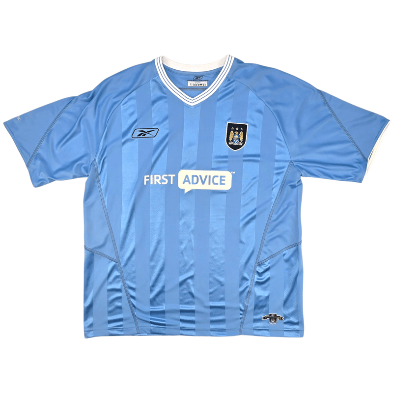 2003/04 Manchester City Home Football Shirt (2XL) Reebok 9 Wanchope - Football Finery - FF302060