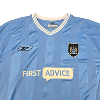 2003/04 Manchester City Home Football Shirt (2XL) Reebok 9 Wanchope - Football Finery - FF302060