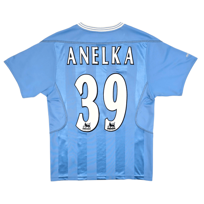 2003/04 Manchester City Home Football Shirt (S) Reebok #39 Anelka - Football Finery - FF300177