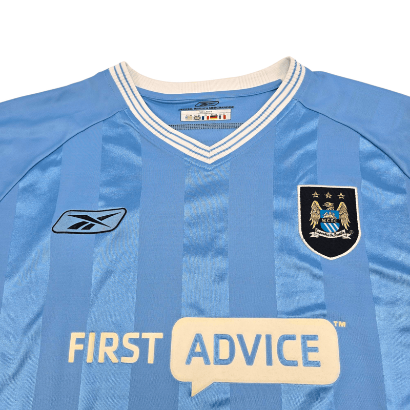 2003/04 Manchester City Home Football Shirt (XL) Reebok #9 Wanchope - Football Finery - FF300178