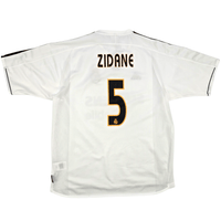 2003/04 Real Madrid Home Football Shirt (L) Adidas 5 Zidane - Football Finery - FF302990