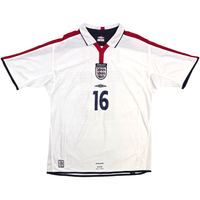 2003/05 England Home Football Shirt (L) Umbro 16 J. Cole - Football Finery - FF304133