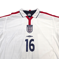 2003/05 England Home Football Shirt (L) Umbro 16 J. Cole - Football Finery - FF304133