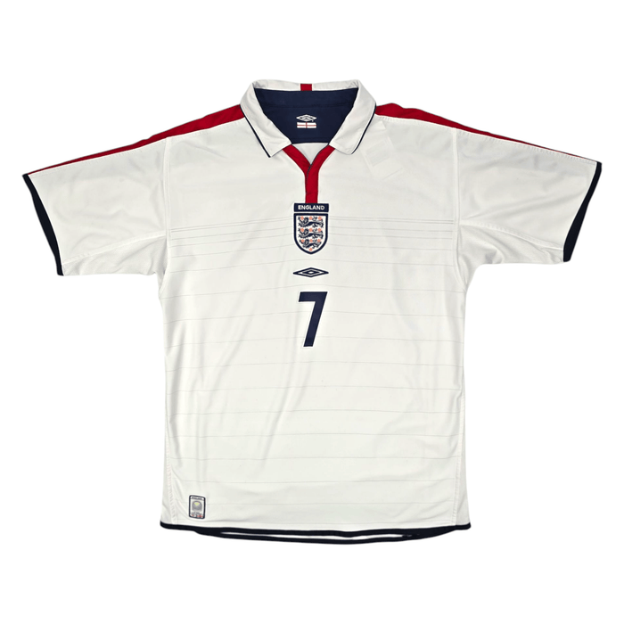 2003/05 England Home Football Shirt (L) Umbro #7 Beckham - Football Finery - FF300186