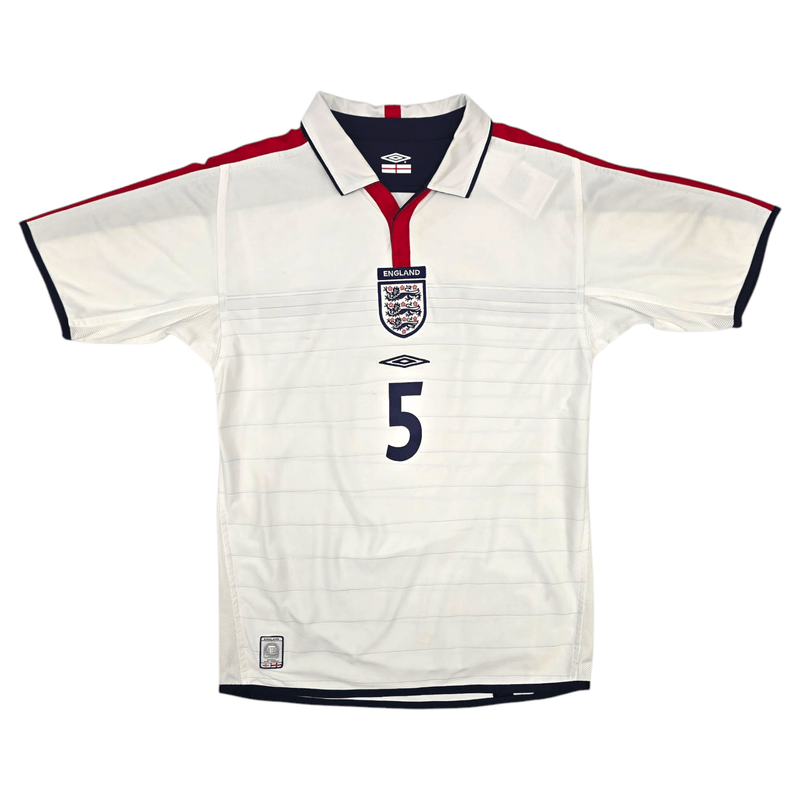 2003/05 England Home Football Shirt (S) Umbro 5 Ferdinand - Football Finery - FF300629