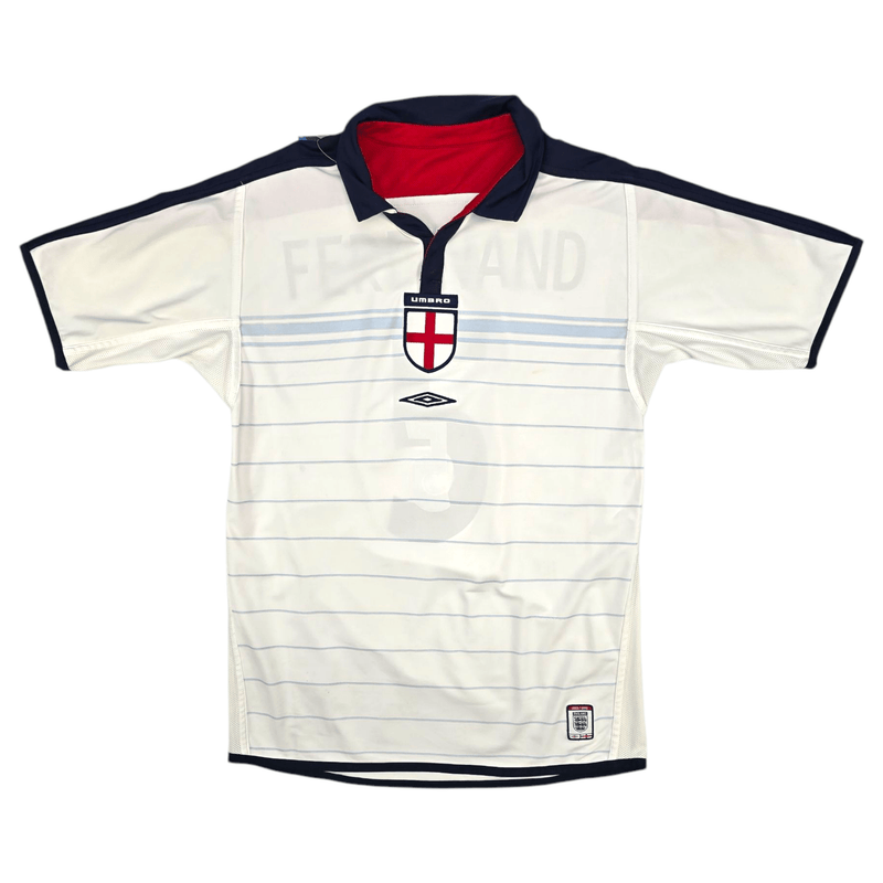 2003/05 England Home Football Shirt (S) Umbro 5 Ferdinand - Football Finery - FF300629