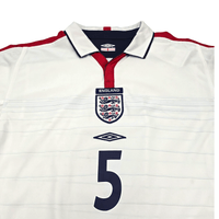 2003/05 England Home Football Shirt (S) Umbro 5 Ferdinand - Football Finery - FF300629