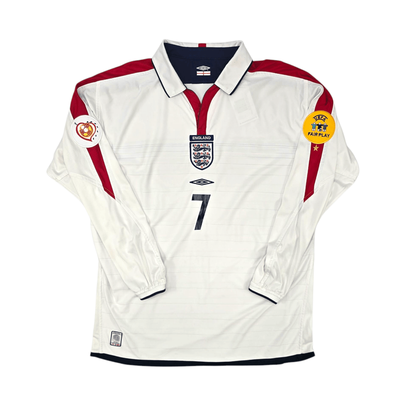 2003/05 England Home Football Shirt (XL) Umbro 7 Beckham - Football Finery - FF301388