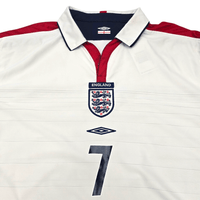 2003/05 England Home Football Shirt (XL) Umbro 7 Beckham - Football Finery - FF301388