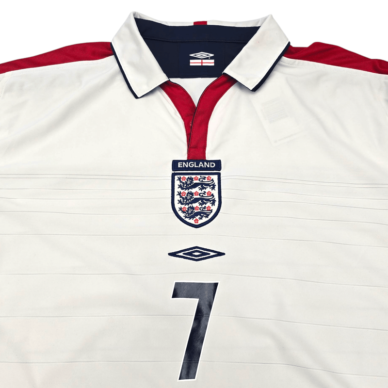 2003/05 England Home Football Shirt (XL) Umbro 7 Beckham - Football Finery - FF301388
