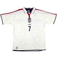 2003/05 England Home Football Shirt (XL) Umbro 7 Beckham - Football Finery - FF302888
