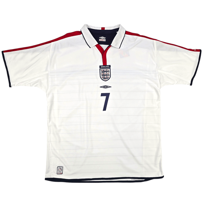2003/05 England Home Football Shirt (XL) Umbro 7 Beckham - Football Finery - FF302888