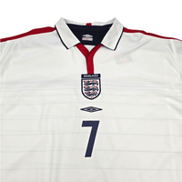 2003/05 England Home Football Shirt (XL) Umbro 7 Beckham - Football Finery - FF302888